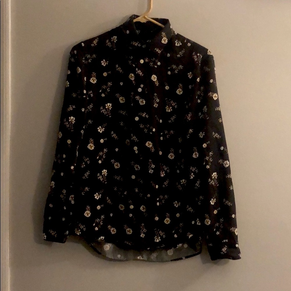Long Sleeve Floral Button Up from H&M